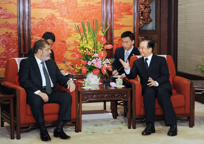 温家宝会见埃及总统穆尔西